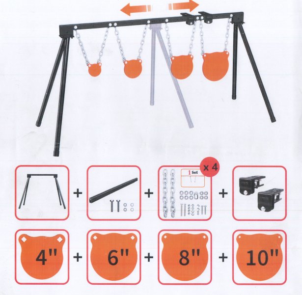 Highwild B1E2C4/M46810A1 Stand with 4″,6″,8″ & 10″x 3/8″ Target System Highwild B1E2C4/M46810A1 Stand with 4″,6″,8″ & 10″x 3/8″ Target System