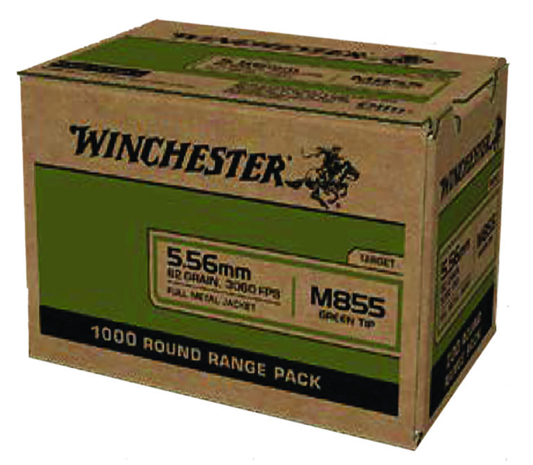 WINCHESTER 5.56 MM M855 62 FMJ WIN LC 1000RD (GREEN TIP) 1000 RD/BX 1 BX/CS