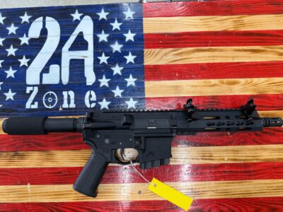 Aero Precision Pistol, Semi Auto Pistol, KNG Upper, 5.56, 7.5″ Barrel, Black, Canted Iron Sights, 1 10 Round Magazine, No Lock, No Bag