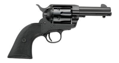 Pietta PFI38ALLOYAS312CB 38 Super 6 Shot 3.50″ Matte Black Steel Frame & Barrel, Black Checkered Grip