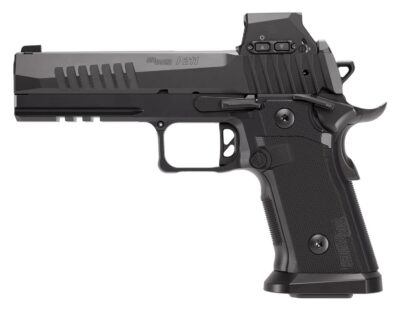 Sig Sauer 211F9GT5RXSL P211 GT5 w/Optic Full Size 9mm Luger 21+1 5″ Black Barrel, Black Nitron Stainless Steel Serrated w/Optic Slide & Frame w/Beavertail & Picatinny Rail, G10 Grip Panels, Sig ROMEO-