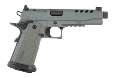 Tisas Arms 12500006 1911 Night Stalker 9mm Luger 17+1 5.30″ Threaded Barrel, Gray Cerakote Carbon Steel Optic Cut/Serrated Slide & Frame w/Picatinny Rail, Polymer Grip