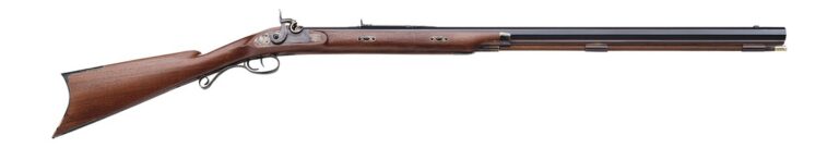 Davide Pedersoli 010S206500 Missouri River Hawken 50 Cal Percussion 30″ Blued Octagon Barrel, Color Case Hardened Receiver, Fixed American Walnut Stock