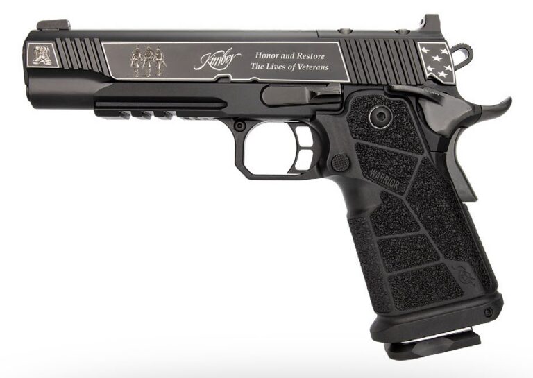 Kimber Mfg, Inc 3700895 DS Warrior Boot Campaign 9mm Luger 20+1 5″ Matte Stainless Deep Crown Barrel, KimPro Black Engraved/Optic Cut/Serrated Slide, Black Stainless Steel Frame w/Beavertail & Picatin Kimber Mfg, Inc 3700895 DS Warrior Boot Campaign 9mm Luger 20+1 5″ Matte Stainless Deep Crown Barrel, KimPro Black Engraved/Optic Cut/Serrated Slide, Black Stainless Steel Frame w/Beavertail & Picatin