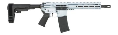 Shark Coast Tactical SCC07114AGC-P Arctic Gun Candy  5.56 NATO 30+1 10.50″ Black Nitride Threaded Barrel, Aluminum Receiver w/Picatinny Rail, M-LOK Handguard, SB Tactical SBA3 Brace, Polymer Grip