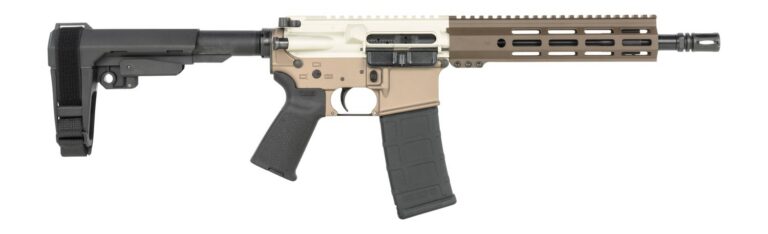 Shark Coast Tactical SCC07299SIESTA-P Siesta  5.56 NATO 30+1 10.50″ Black Nitride Threaded Barrel, Aluminum Receiver w/Picatinny Rail, M-LOK Handguard, Polymer SB Tactical SBA3 Brace, Polymer Grip