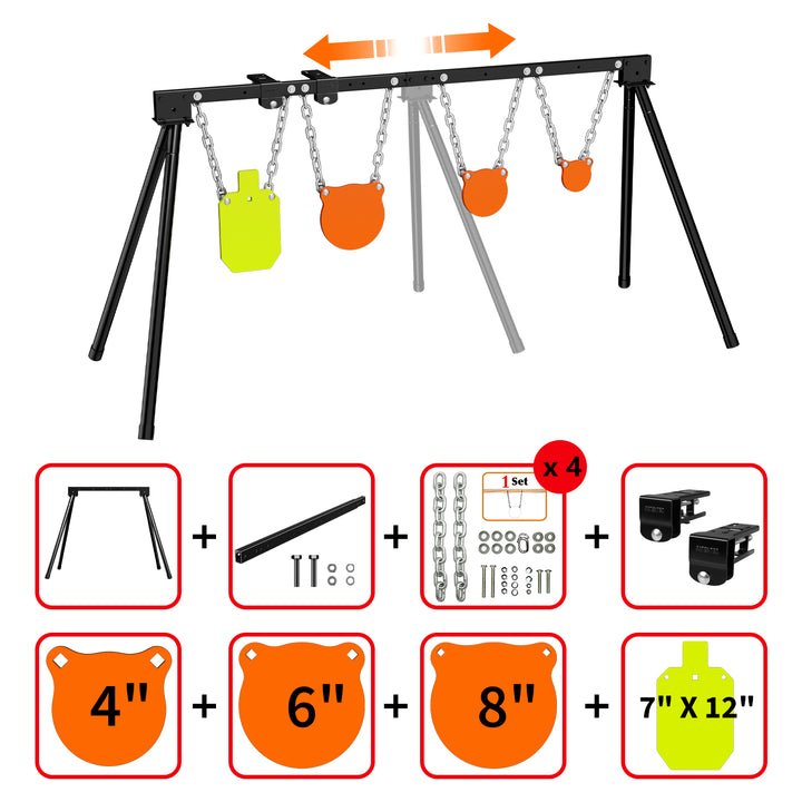 Highwild B1E2C4/1M468/2M12 Stand with 4″,6″,8″ & 7″x12″ x 3?8″ Target System Highwild B1E2C4/1M468/2M12 Stand with 4″,6″,8″ & 7″x12″ x 3?8″ Target System