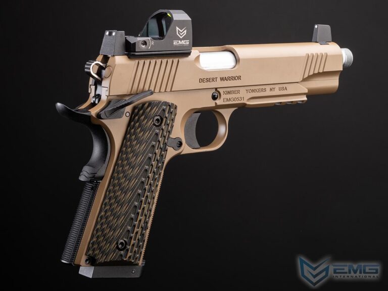EMG x Kimber Desert Warrior 1911 CO2 Gas Blowback Airsoft Pistol with G10 Grips – Gun Only