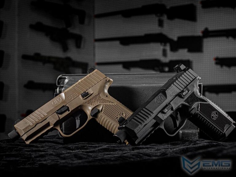 EMG x FN 509 Gas Blowback Airsoft Pistol – Cybergun – Flat Dark Earth – Gun Only