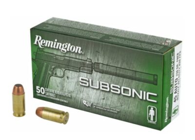 Remington Ammunition 28428 Subsonic  45ACP 230gr Flat Nose Enclosed Base 50 Per Box/10 Case