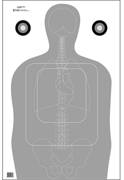 Action Target FTQ15ANTAV2100 Qualification  Silhouette/Vitals Paper 23″ x 35″ Gray/White 100 Per Box