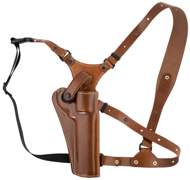 Galco GA128 Great Alaskan  Size Fits Chest Up To 54″ Tan Leather Shoulder/Torso Strap Fits Ruger GP100 Fits S&W L Frame Right Hand