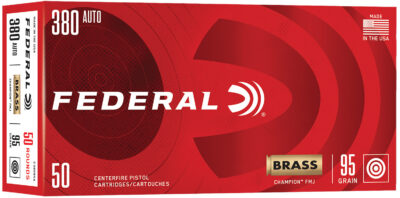 Federal Handgun Ammo 380 Auto 95 gr. FMJ Champion 50 rd.