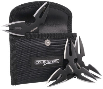 Cold Steel CSTH15STR3PK Throwing Stars  Three 1.50″ Black Oxide 420 Stainless Steel Blades Includes Sheath