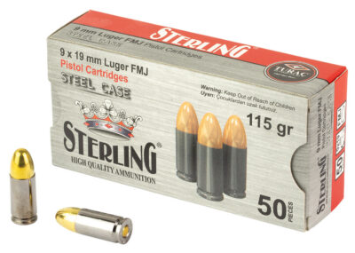 STERLING 9MM 115GR FMJ STEEL 50/1000