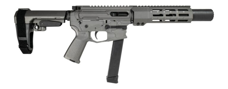 Shark Coast Tactical SCC06759SPGY9 Sneeky Pete 9mm Luger 30+1 5.50″ Black Melonite Threaded Barrel, Gray Cerakote, SB Tactical SBA3 Brace Shark Coast Tactical SCC06759SPGY9 Sneeky Pete 9mm Luger 30+1 5.50″ Black Melonite Threaded Barrel, Gray Cerakote, SB Tactical SBA3 Brace
