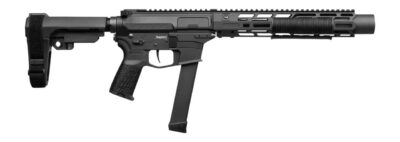 CMMG 99A6832-AB Zeroed Banshee MkGs 9mm Luger 33+1 6.50″ Black Nitride Threaded Barrel, Black Armor Cerakote Aluminum Receiver w/Picatinny Rail, M-LOK Handguard, Black Polymer CMMG RipBrace, CMMG Zero