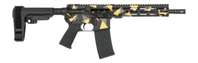 Shark Coast Tactical SCC07176GEO-P Geodesic  5.56 NATO 30+1 10.50″ Black Nitride Threaded Barrel, Aluminum Receiver w/Picatinny Rail, M-LOK Handguard, Polymer SB Tactical SBA3 Brace, Polymer Grip