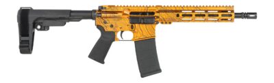 Shark Coast Tactical SCC07329TOPOR-P Topography  5.56 NATO 30+1 10.50″ Black Nitride Threaded Barrel, Aluminum Receiver w/Picatinny Rail, M-LOK Handguard, Polymer SB Tactical SBA3 Brace, Polymer Grip