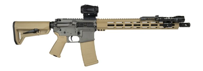 Shark Coast Tactical SCC04410TWB Tumbleweed Bundle 5.56 NATO 30+1 16″ Black Nitride Threaded Barrel, Gray & Tan Cerakote Aluminum Receiver w/Picatinny Rail, M-LOK Handguard, Magpul Collapsible Tan Cer Shark Coast Tactical SCC04410TWB Tumbleweed Bundle 5.56 NATO 30+1 16″ Black Nitride Threaded Barrel, Gray & Tan Cerakote Aluminum Receiver w/Picatinny Rail, M-LOK Handguard, Magpul Collapsible Tan Cer