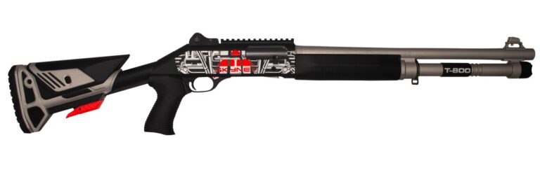 MAC 21000154AA1 1014 Judgement Day 12 Gauge Semi-Auto 3″ 5+1 18.50″ Anodized Steel Barrel, Black/Gray Anodized Receiver w/Red “SKYNET” & Picatinny Rail, Synthetic Stock, Black Polymer Grip