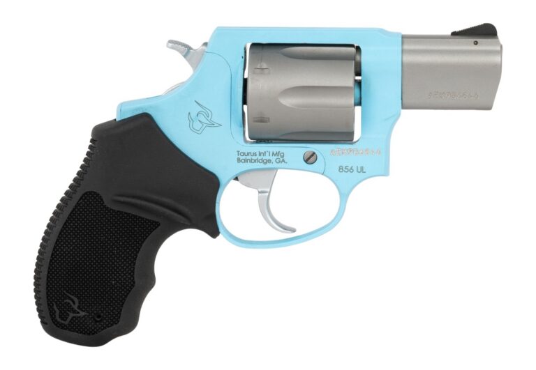 Taurus 2-85629ULC24 856 Ultra-Lite Small 38 Special +P 6 Shot 2″ Matte Stainless Barrel & Cylinder, Blue Raspberry Cerakote Aluminum Frame, Black Ribber Grip, Transfer Bar, Safety Concealed Hammer Taurus 2-85629ULC24 856 Ultra-Lite Small 38 Special +P 6 Shot 2″ Matte Stainless Barrel & Cylinder, Blue Raspberry Cerakote Aluminum Frame, Black Ribber Grip, Transfer Bar, Safety Concealed Hammer