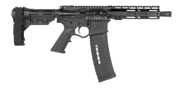 ATI ALPHA MAX 5.56 PISTOL 7.5″ BARREL, 7″ MLOK W/ FLIP UPS, NEW BRACE, 1-60RD MAG