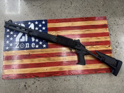 Benelli M4, Semi-Automatic Shotgun, 3″ Chamber, Black, 18.5″ Barrel, 7+1 Tube, 12 ga, IWC QD Mount, Velcro Side Saddle, No Lock, W/ Case