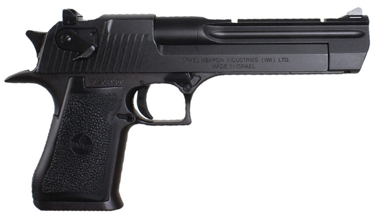 Magnum Research DE44CA Desert Eagle Mark XIX *CA Compliant 44 Rem Mag 8+1, 6″ Black Carbon Steel w/Picatinny Rail Barrel, Black Serrated Carbon Steel Slide, Matte Black Oxide Carbon Steel Frame w/Beavertail, Black Rubber Grip, Ambidextrous Safety, Right Magnum Research DE44CA Desert Eagle Mark XIX *CA Compliant 44 Rem Mag 8+1, 6″ Black Carbon Steel w/Picatinny Rail Barrel, Black Serrated Carbon Steel Slide, Matte Black Oxide Carbon Steel Frame w/Beavertail, Black Rubber Grip, Ambidextrous Safety, Right