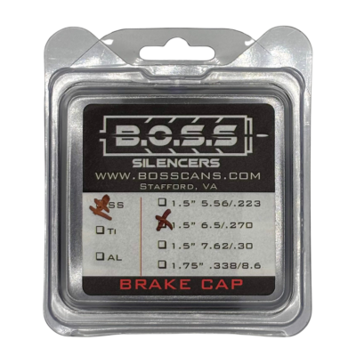 BOSS 6.5/.270 END CAP FOR 1.5IN BOSS SILENCER MODELS ONLY STAINLESS  END CAP BRAKE BLACK EC-150-65-SS-BR-BLK