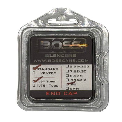 BOSS .46 CAL END CAP FOR 1.5IN BOSS SILENCER MODELS ONLY  STAINLESS  END CAP STANDARD BLACK EC-150-460-SS-SE-BLK