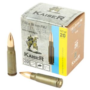 KAISER STEEL CASE 7.62X39 123GR FMJ 20RD BOX 8698779971403