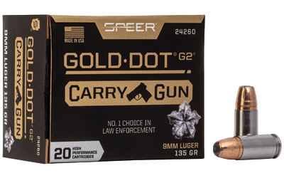 GOLD DOT CARRY GUN 9MM LUGER AMMO 9MM LUGER 135GR JACKETED HOLLOW POINT 20/BOX GOLD DOT CARRY GUN 9MM LUGER AMMO 9MM LUGER 135GR JACKETED HOLLOW POINT 20/BOX