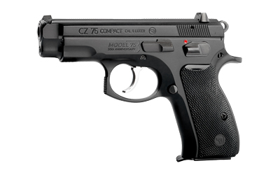 CZ 75 COMPACT 50TH ELITE 9MM 10RD BLK STEEL FS MAN SAFETY BLK PLASTIC GRIP CZ 75 COMPACT 50TH ELITE 9MM 10RD BLK STEEL FS MAN SAFETY BLK PLASTIC GRIP