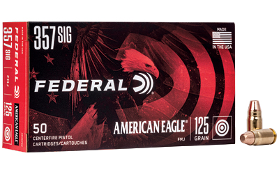 FEDERAL 357 SIG 125GR FULL METAL JACKET AMMO 50RD FEDERAL 357 SIG 125GR FULL METAL JACKET AMMO 50RD