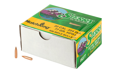 MATCHKING 22 CALIBER (0.224”) HOLLOW POINT BOAT TAIL BULLETS MATCHKING 22 CALIBER (0.224”) 77GR HPBT 500/BOX MATCHKING 22 CALIBER (0.224”) HOLLOW POINT BOAT TAIL BULLETS MATCHKING 22 CALIBER (0.224”) 77GR HPBT 500/BOX