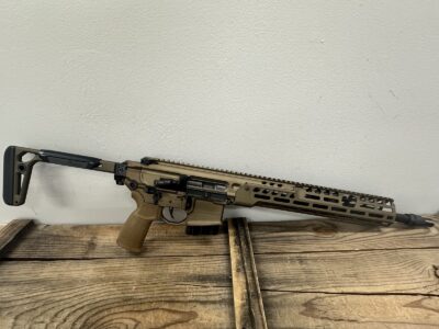 Sig Sauer MCX Spear LT 7.62x39mm 16” Black Carbon Steel Barrel, Rocksett Sig QD Suppressor Ready Flash Hider, Coyote Cerakote Finish, M-LOK Free-Float Handguard, Coyote Pinned Synthetic Folding Stock & Grip, Adjustable Gas Block, Ambidextrous, Maglocked, OEM Box and Lock