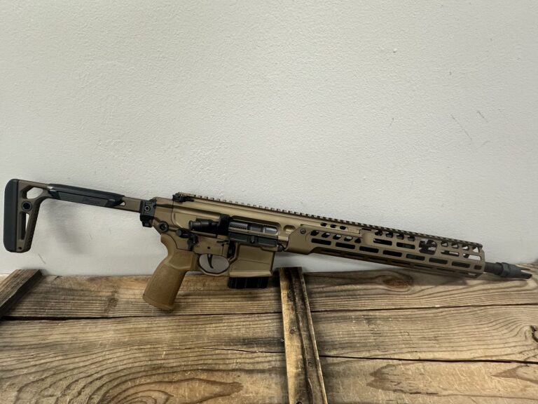 Sig Sauer MCX Spear LT 7.62x39mm 16” Black Carbon Steel Barrel, Rocksett Sig QD Suppressor Ready Flash Hider, Coyote Cerakote Finish, M-LOK Free-Float Handguard, Coyote Pinned Synthetic Folding Stock & Grip, Adjustable Gas Block, Ambidextrous, Maglocked, OEM Box and Lock Sig Sauer MCX Spear LT 7.62x39mm 16” Black Carbon Steel Barrel, Rocksett Sig QD Suppressor Ready Flash Hider, Coyote Cerakote Finish, M-LOK Free-Float Handguard, Coyote Pinned Synthetic Folding Stock & Grip, Adjustable Gas Block, Ambidextrous, Maglocked, OEM Box and Lock