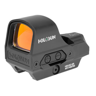 Holosun HE510CGR 510  Black 1 x 0.91″ x 1.26″ 2 MOA Green Dot/65 MOA Circle Multi Reticle