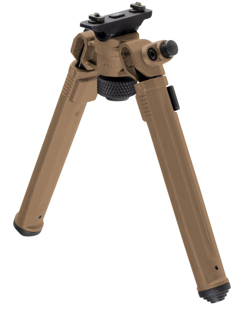 Magpul MAG933FDE Bipod  M-LOK Attachment, Flat Dark Earth Mil-Spec Anodized Aluminum,  6.80-10.30″ Vertical Adjustment, Rubber Feet for AR-Platform