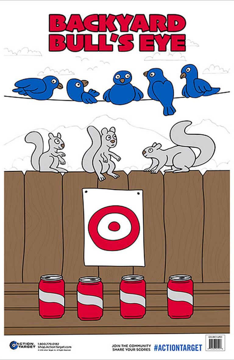 ACTION TARGET INC GS-BKYARD-100 Action Back Yard Bull’s-Eye Hanging Paper 23″ x