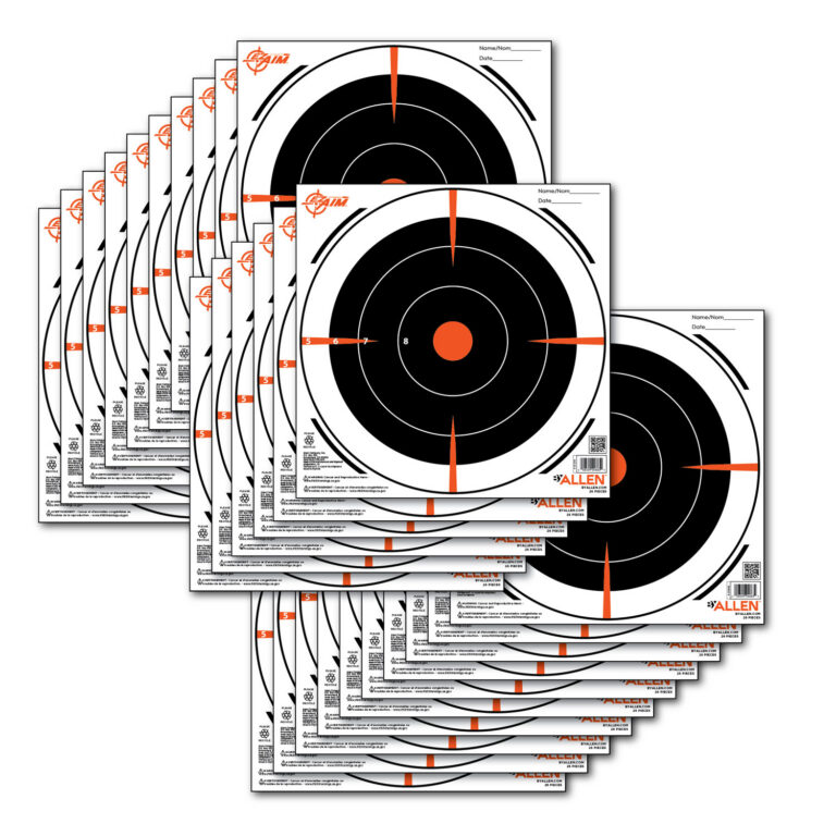 EZ-Aim 15246 Bullseye Hanging 8″ x 8″ Black/Orange/ White 26 Per Pack EZ-Aim 15246 Bullseye Hanging 8″ x 8″ Black/Orange/ White 26 Per Pack