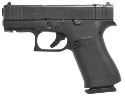Glock UX4350201FRMOS G43X MOS Slim Sub-Compact 9mm Luger 10+1, 3.41″ Black GMB Barrel, Black MOS Cut/Serrated Steel Slide, Polymer Frame w/Beavertail, Black Textured Polymer Grip Ambidextrous, USA Made