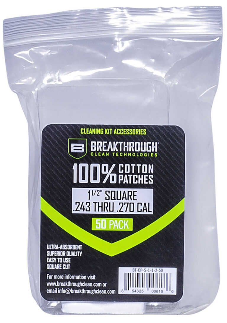 Breakthrough Clean BTCPS11250 Square Patches 243/270 Cal 1.5″ 50 pieces Breakthrough Clean BTCPS11250 Square Patches 243/270 Cal 1.5″ 50 pieces