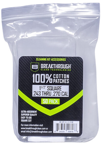 Breakthrough Clean BTCPS11250 Square Patches 243/270 Cal 1.5″ 50 pieces