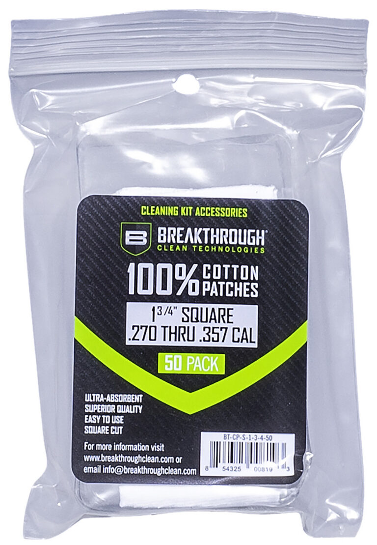 Breakthrough Clean BTCPS13450 Square Patches 270/357 Cal 1.75″ 50 Pack Breakthrough Clean BTCPS13450 Square Patches 270/357 Cal 1.75″ 50 Pack