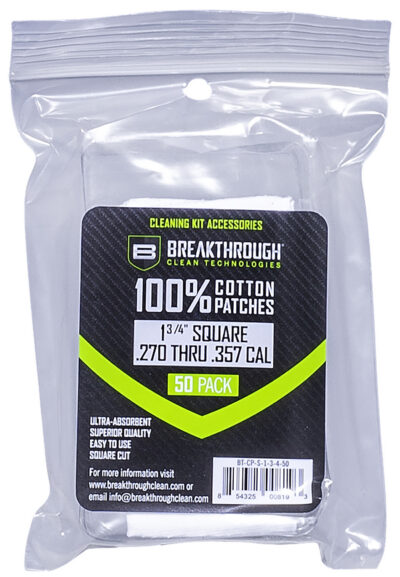 Breakthrough Clean BTCPS13450 Square Patches 270/357 Cal 1.75″ 50 Pack
