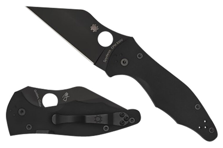 Spyderco Yojimbo 2 Folding Knife 3.2″ S30V Black DLC Plain Blade, Black G10 Handles, Compression Lock – C85GPBBK2