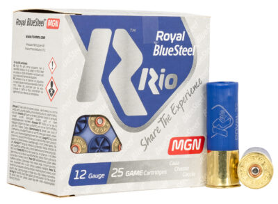 Rio Ammunition RBSM325 Royal BlueSteel  12Gauge 3″ 1 1/8oz 5Shot 25 Per Box/10 Case