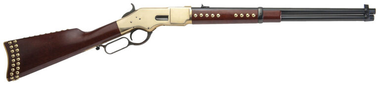 Cimarron CA228G19 1866 Pawnee Carbine 45 Colt 10+1 19″ Blued Steel Barrel, Brass Receiver, Fixed Wood Stock